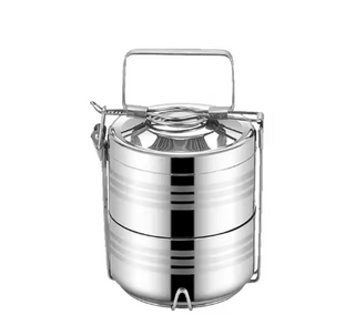 Capacity Stainless Steel Bento Box Double Insulated Lunch Carrying Basket Outdoor Warmth Thermal Carrying Preservation