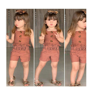 Casual baby clothes for girls - ملابس اطفال كاجوال بناتي قطعتين